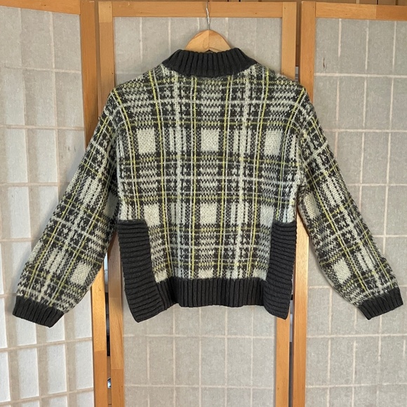 Classic Plaid Sweater Grey, Yellow, and White - Picture 5 of 14